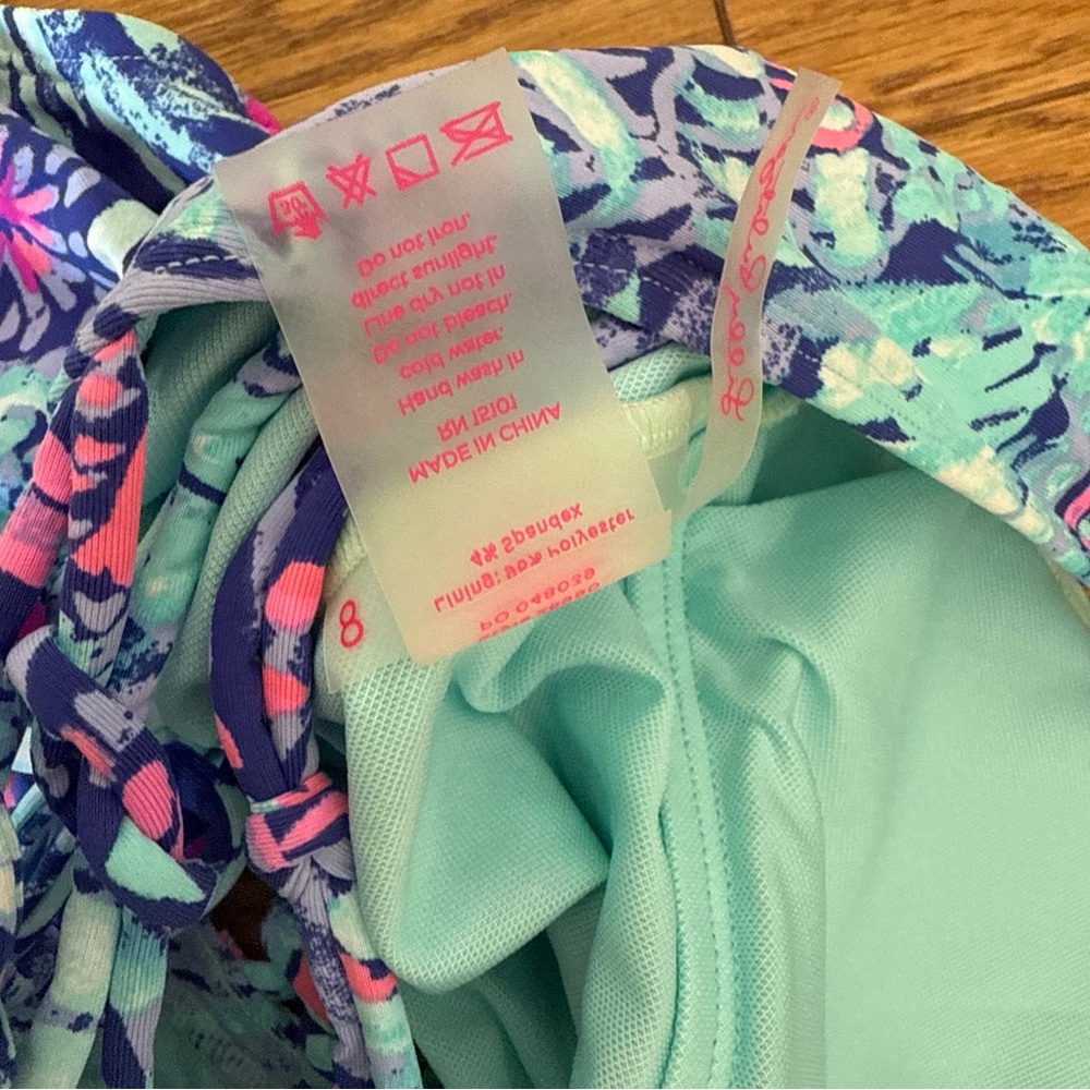 Lilly Pulitzer Floral One Piece Swimsuit - Blue and Pink - Picture 8 of 8